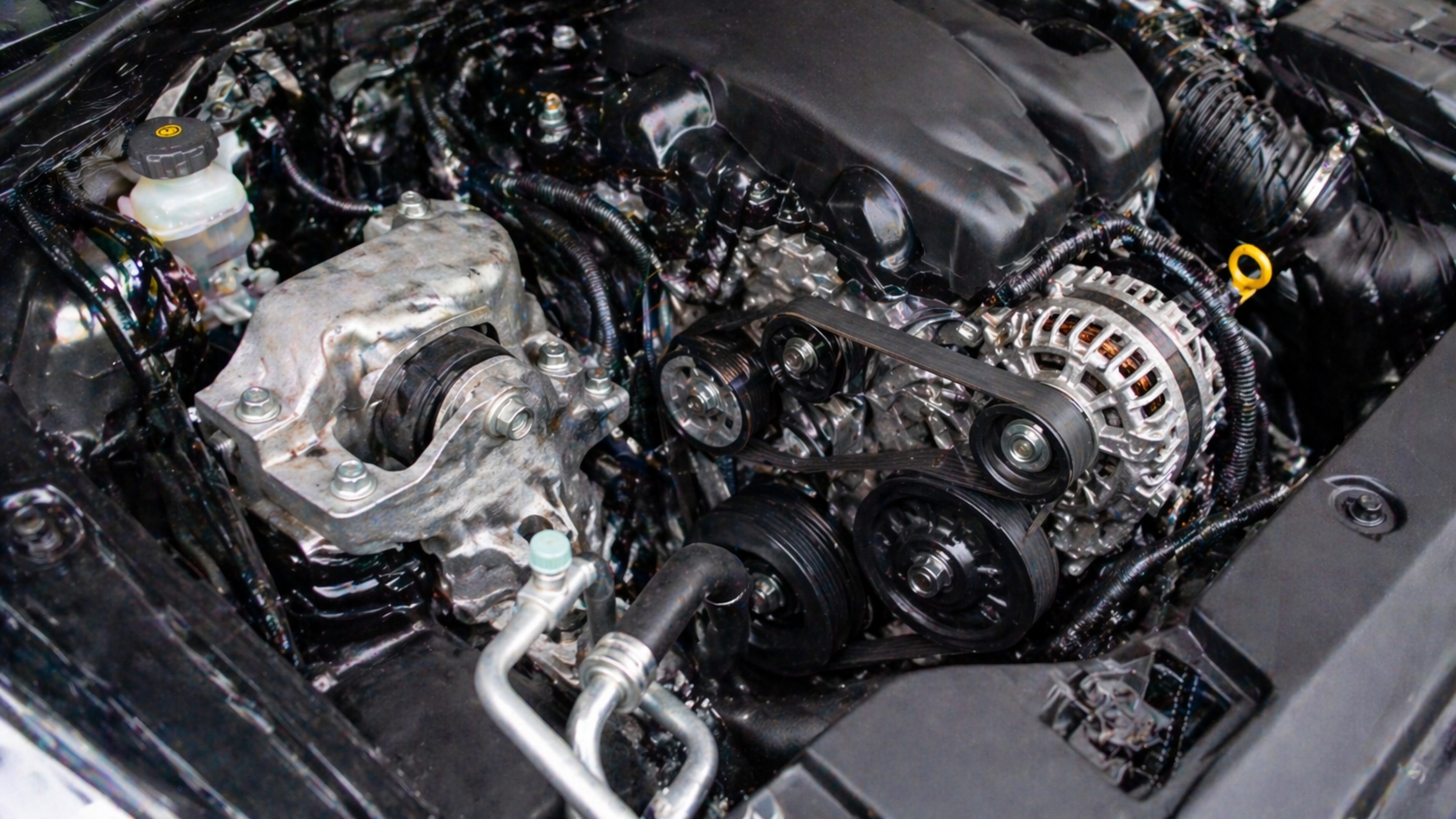 エンジンからカタカタ音がする原因となるエンジンルームの部品