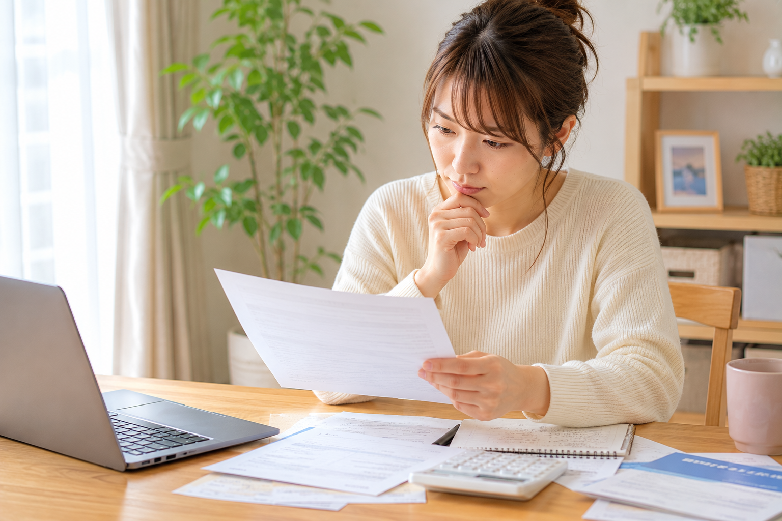 車の維持費の内訳を計算する人