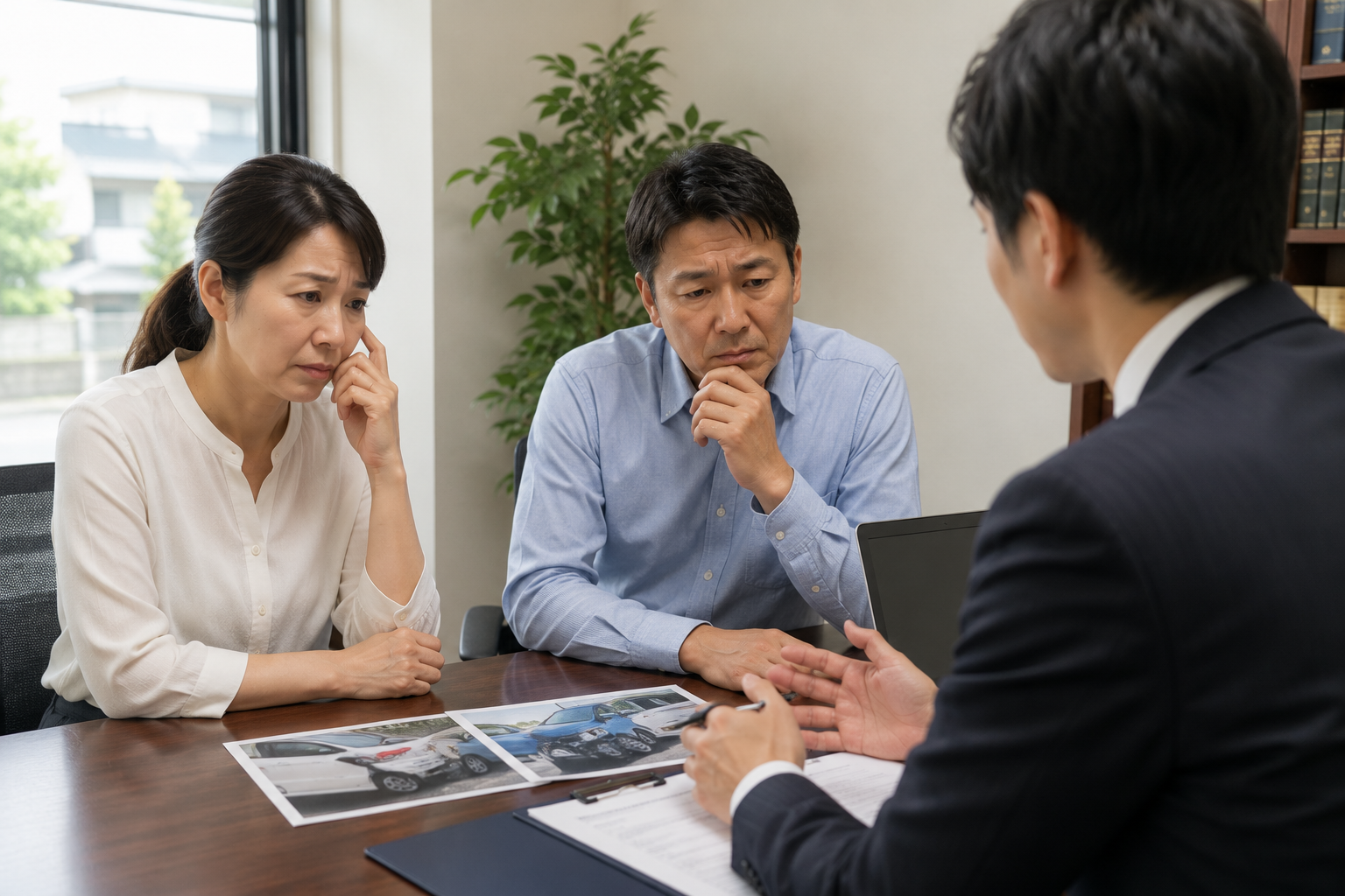 車の事故で弁護士に相談する被害者