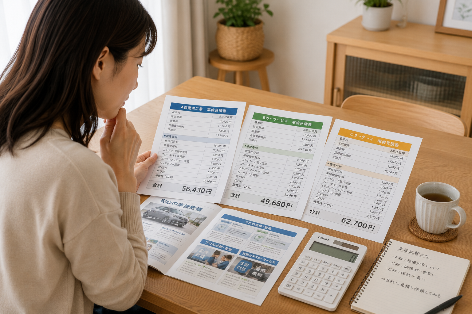 車検の見積もり比較と検討